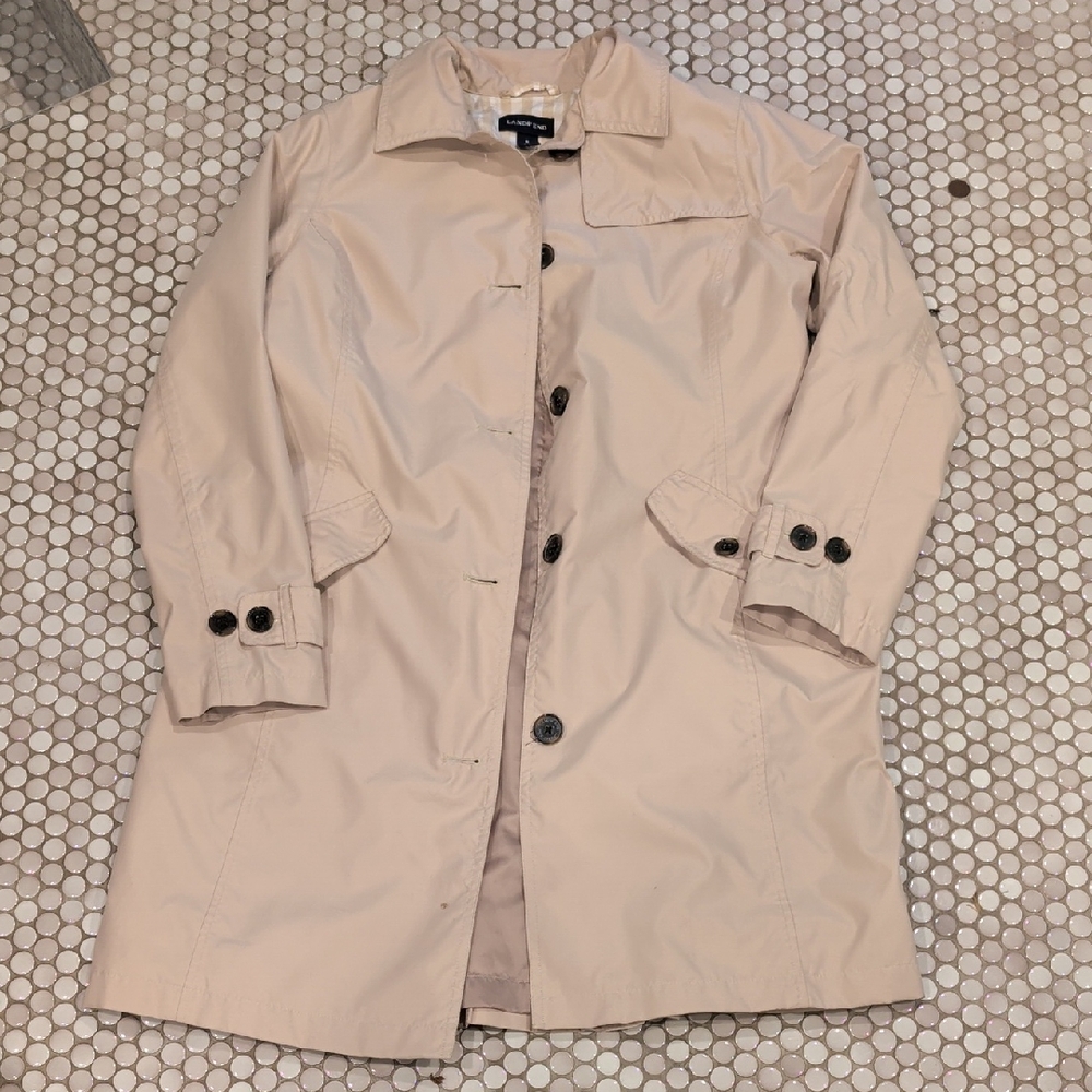 Beige Button-Up Trench Coat